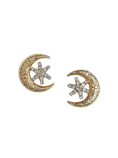 Jennifer Behr Callisto Goldtone Crystal Stud Earrings In Crystal Antique Gold