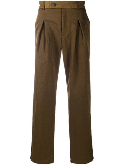 A-cold-wall* Pleated Straight-leg Trousers In Brown