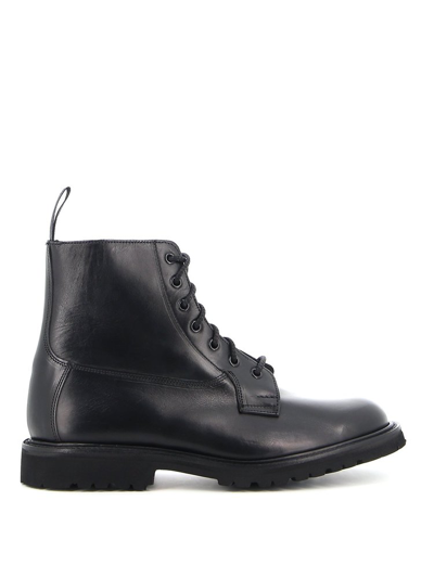 Tricker's Grassmere Pebble-grain Leather Boots In Black