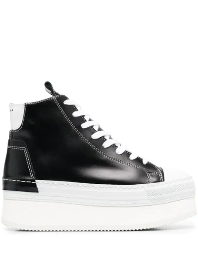 Cinzia Araia Platform Trainers In Black Leather