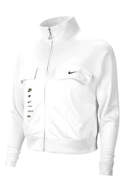 Nike Swoosh Jacket In White/ Black