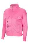 Nike Swoosh Jacket In Pink Glow/ Pink Foam/ Black