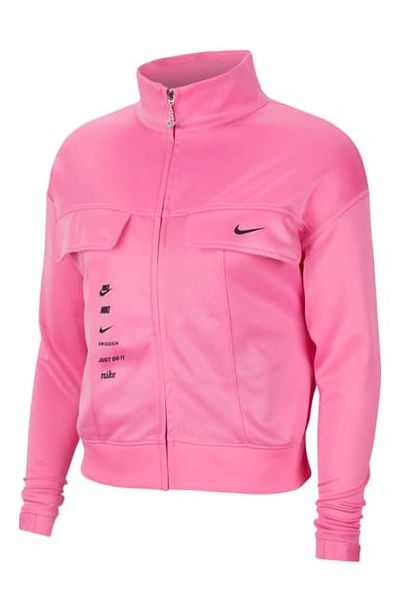 Nike Swoosh Jacket In Pink Glow/ Pink Foam/ Black