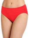 Jockey Matte & Shine Seamfree Hi Cut Brief In Cerise Red