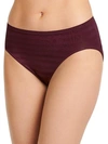 Jockey Matte & Shine Seamfree Hi Cut Brief In Pinot Noir