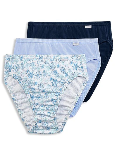 Jockey Elance French Cut Brief 3-pack In Blue Snowfall