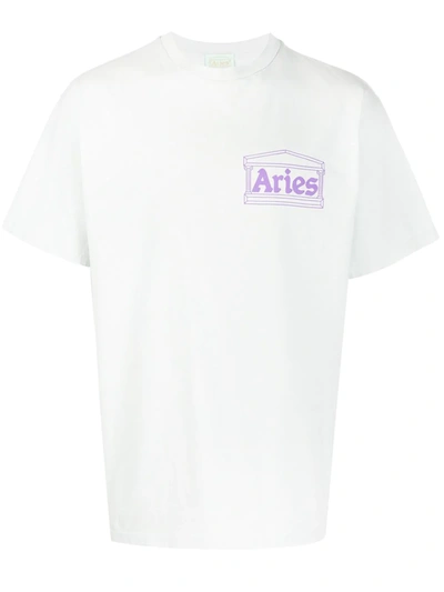 Aries Graphic-print Crew-neck T-shirt In Blue