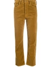 Mother The Tomcat Cropped Jeans In Brown