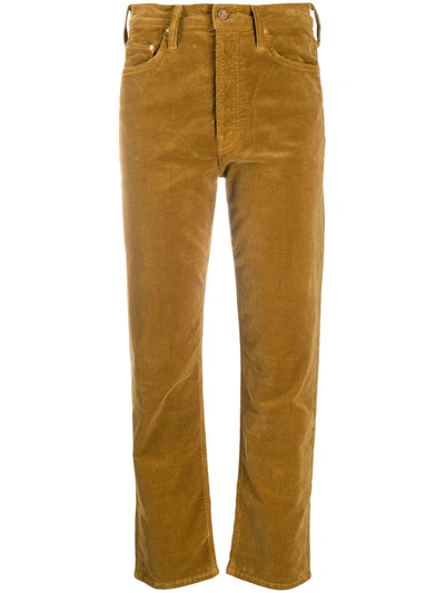Mother The Tomcat Cropped Jeans In Brown