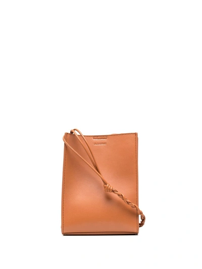 Jil Sander Braided Strap Crossbody Bag In Brown