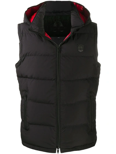 Moose Knuckles Padded Zip-up Down Gilet In Black