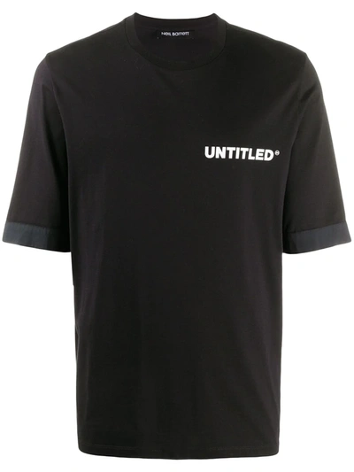 Neil Barrett Untitled Print Cotton Jersey T-shirt In Black