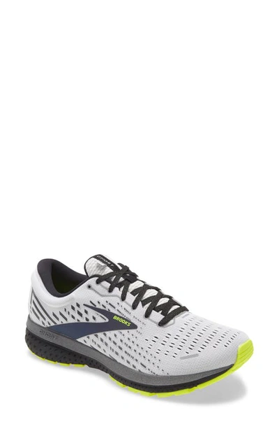 Brooks Ghost 13 Running Shoe In White/ Black/ Nightlife