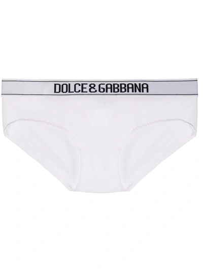 Dolce & Gabbana Logo-waistband Briefs In White