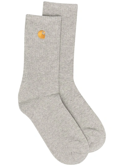 Carhartt Embroidered Logo Socks In Grey
