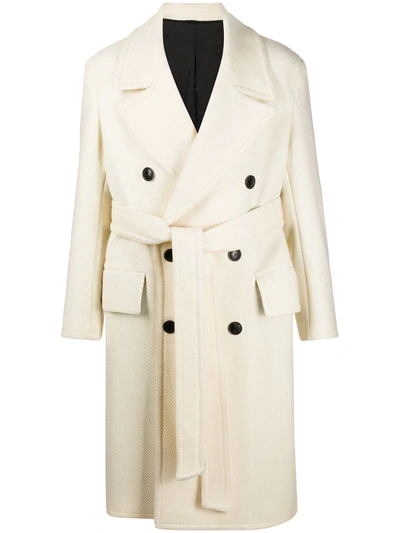 Ami Alexandre Mattiussi Off-white Wool Double-breasted Coat