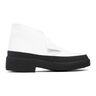 Clarks Originals White Galosh Leather Desert Boots