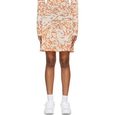 Priscavera White A-line Briefs Skirt In Goldfish
