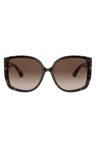 Burberry 61mm Square Sunglasses In Dark Havana/ Brown Gradient