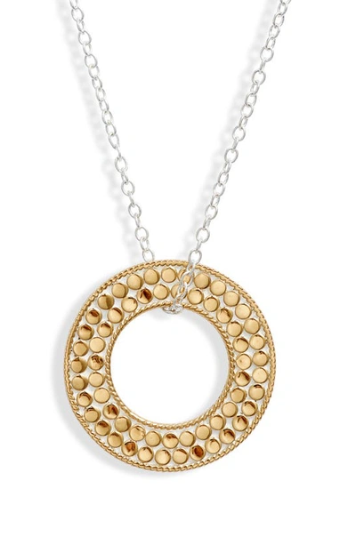 Anna Beck Reversible Flat Open Circle Necklace In Gold/ Silver