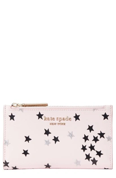 Kate Spade Spencer Confetti Stars Small Slim Bifold Wallet In Pink Multi