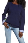 English Factory Colorblock Sweater In Navy Combo