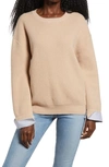 English Factory Colorblock Sweater In Taupe Combo