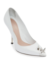 Alexander Mcqueen Punk Stud Pumps In White Silver