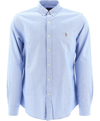 Polo Ralph Lauren Oxford Shirt Embroidered Pony In Blue