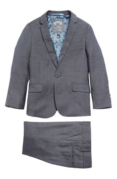 Appaman Kids' Plaid Mod Suit In Grey/blue Yonder Check
