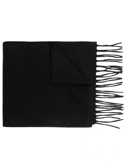 Gucci Bee-motif Fringed Scarf In Black