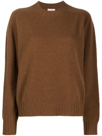 Altea Fine Knit Cashmere Jumper In Brown