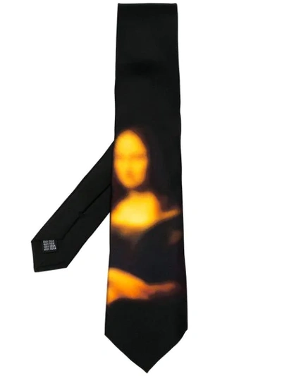 Off-white Blurred Monalisa Tie In Black