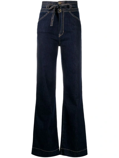 Merci Carola High-waisted Flared Jeans In Blue