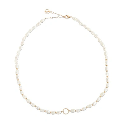 Anissa Kermiche Pearl Chain Necklace In White Gold