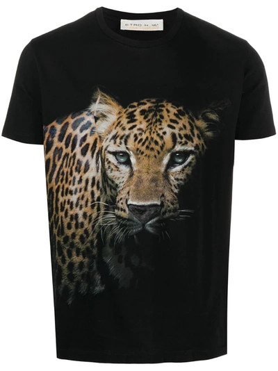 Etro T-shirt With Short Sleeves In Black Fantasy