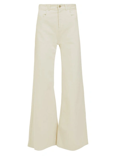 Attico Flared Jeans In Ivory Color In Beige