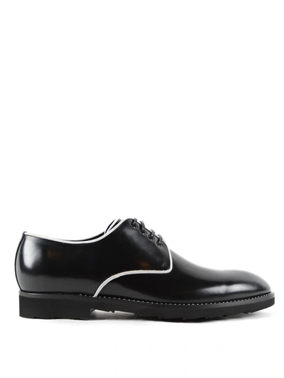 Dolce & Gabbana Contrasting Piping Derby Shoes In Black