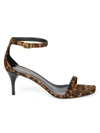 Saint Laurent Women's Lexi Ankle-strap Leopard-print Suede Sandals In Animal Print