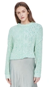 Free People On Your Side Sweater-green In Mountain Spring
