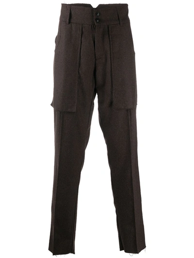 Corelate Knitted Front-pleat Trousers In Brown