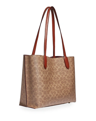 Coach Women's Willow Signature Coated Canvas Tote In Brown