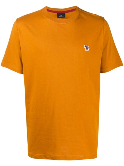 Ps By Paul Smith Zebra Logo Organic Cotton T-shirt In Orange
