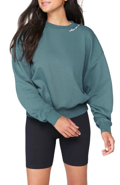 Spiritual Gangster Things Hailey Crew Pullover - Candy Apple - Size S In Soft Jade