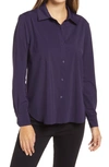 Lyssé Connie Slim Fit Button-up Shirt In Blue Mountain