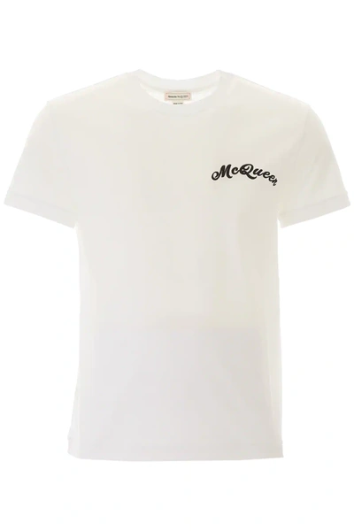 Alexander Mcqueen T-shirt With Embroidered Logo In White