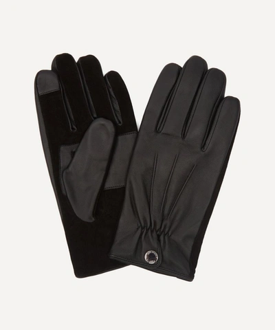 Dents Esher Suede Touchscreen Leather Gloves In Black