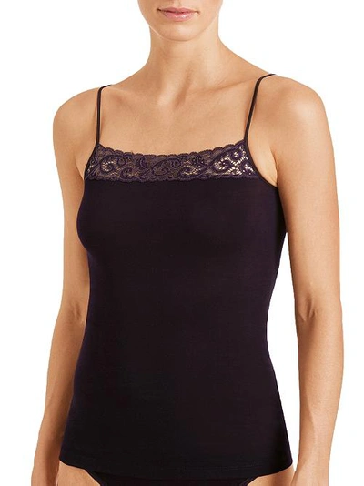 Hanro Moments Spaghetti Camisole In Alexandrit