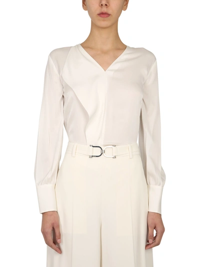 Hugo Boss Iadelia Ruffle Blouse In White