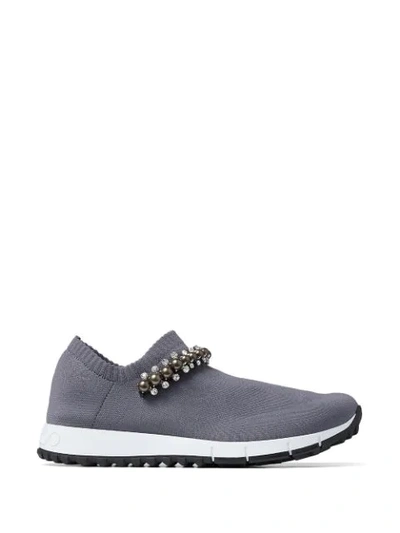 Jimmy Choo Women's Verona Crystal Knit Sneakers In Grey